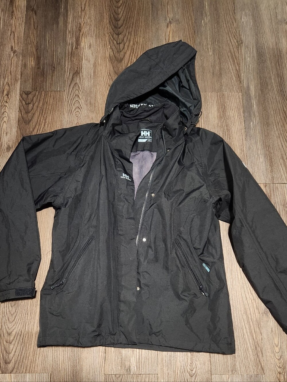 Helly Hansen Men's Black Waterproof Hooded Rain Jacket